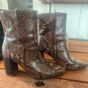 Express Dark Brown Snakeskin Boots